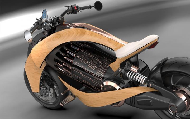 Компания Newron создала деревянный электро-мотоцикл (фото)