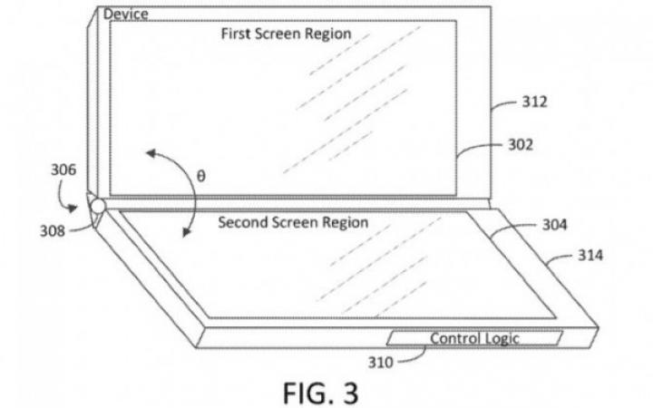 Microsoft запатентовал планшет с тремя экранами (фото)