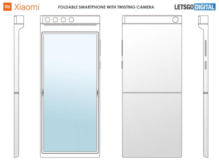 Xiaomi придумала смартфон с гибким экраном и поворотной квадрокамерой (фото)