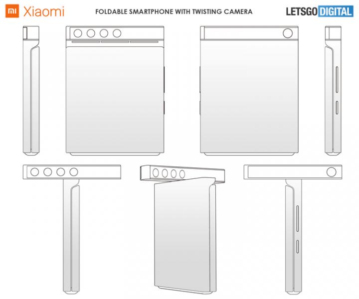 Xiaomi придумала смартфон с гибким экраном и поворотной квадрокамерой (фото)