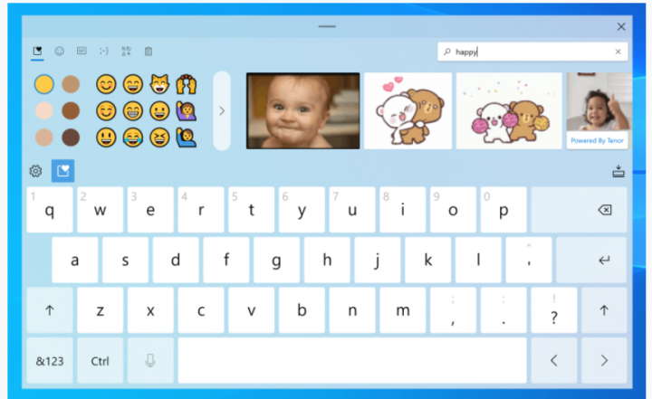 Windows 10 получит обновлённую экранную клавиатуру, улучшенную работу с эмодзи