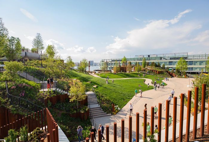 В Нью-Йорке открыли остров-парк на бетонных колоннах (фото)