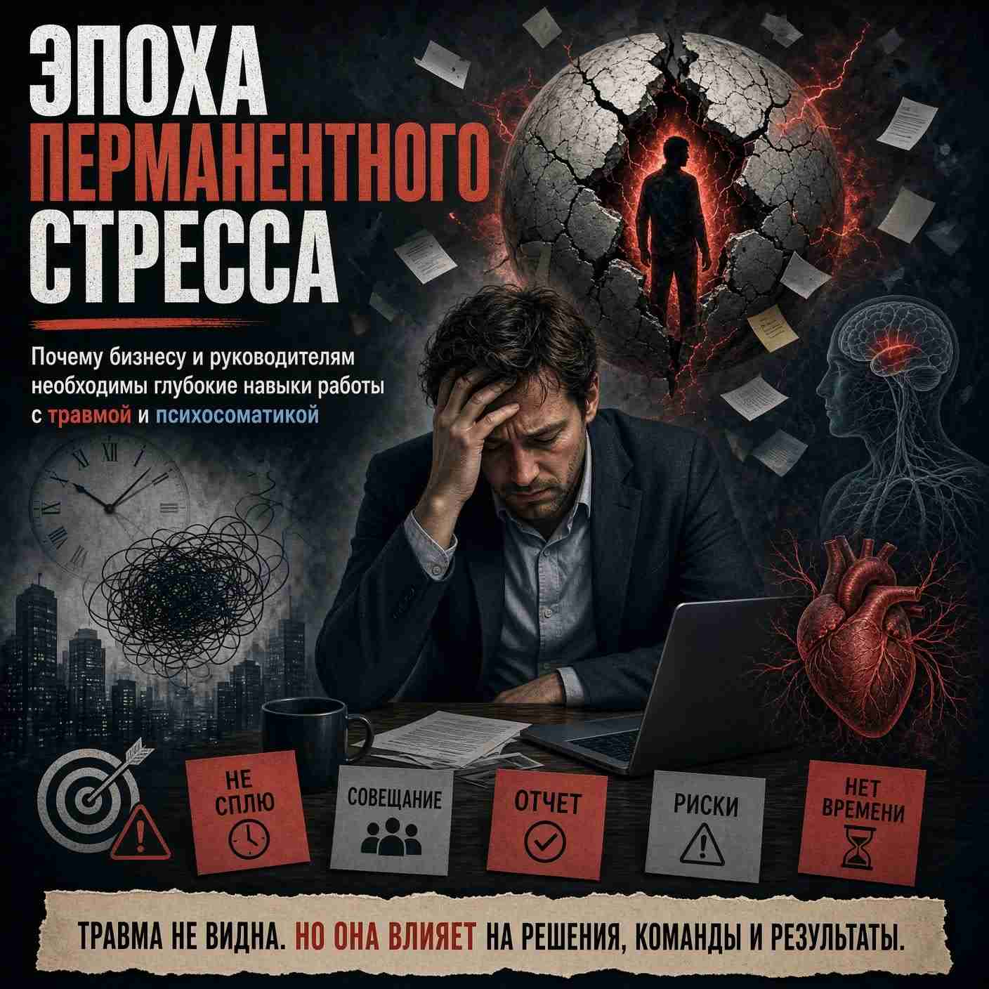 Эпоха перманентного стресса: почему бизнесу и руководителям необходимы глубокие навыки работы с травмой и психосоматикой